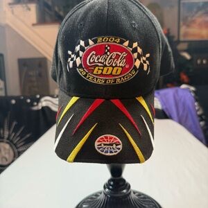 Coca Cola 600 Racing Hat - Black with Red and Yellow Accents